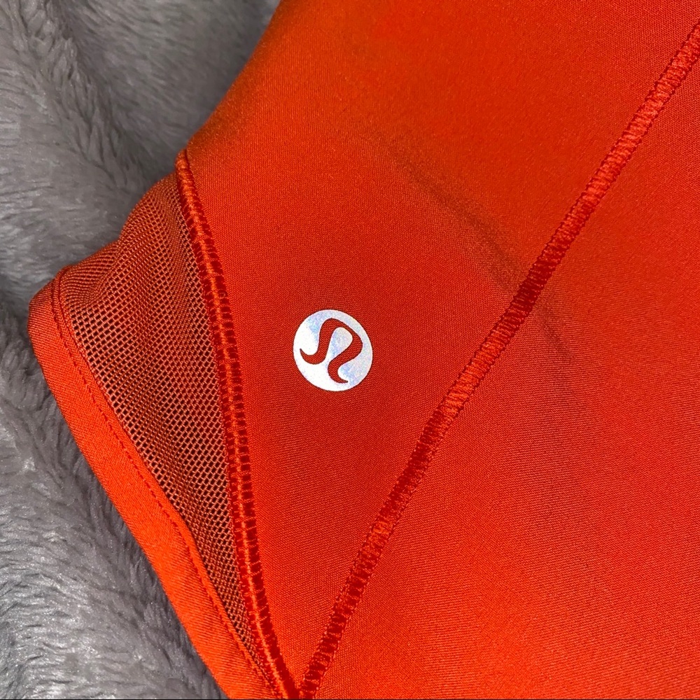 orange lululemon hotty hot shorts 4” (tall)